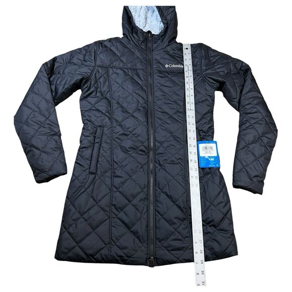 Columbia Copper Crest Long Quilted Puffer Jacket Heavy Black Hooded Size X Small - Picture 5 of 8